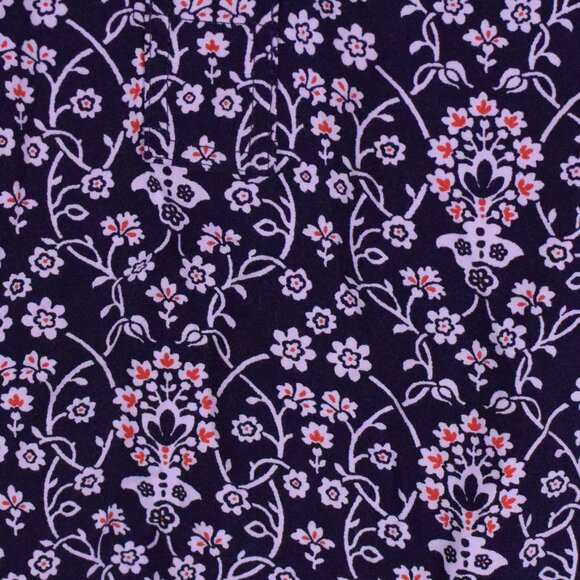 Ann Taylor Loft Women's Blue Floral Rayon Hi-Lo Button Down Top Blouse - Size S - Picture 6 of 8